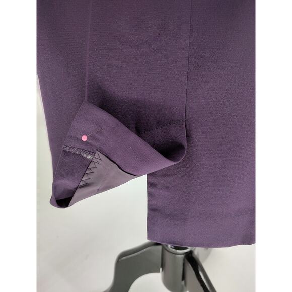 Adolfo Studio Woman Purple Suit Size 8 Jacket Pencil Skirt Lined Slits Back Zip - Picture 6 of 11
